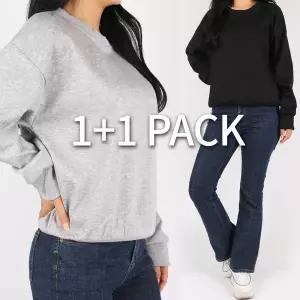 [NK아울렛]엔케이아울렛 [1+1]NKC여성무지라운드맨투맨 데일리 베이직 기본