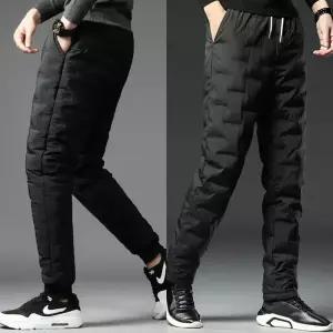 남성 방한 패딩 바지 남자 솜 누빔 스판 작업복 일자 밴딩 조거 팬츠