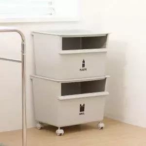 [라이피스트]클린업 가정용 재활용 분리수거함 45L 2개