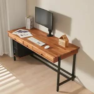 이니스 멀바우원목 철제 입식 컴퓨터책상 1500 컴퓨터책상 입식책상 원목책상 서랍형책상