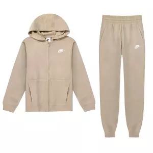 NSW 클럽 플리스 후드집업 조거팬츠 세트 여성 카키 브라운 FD3114-247
