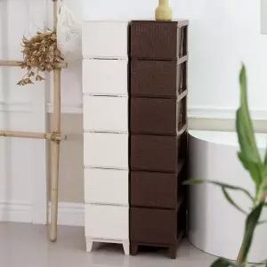 아트박스/보노하우스 가든 라탄 서랍장 슬림형 6단 플라스틱 수납장