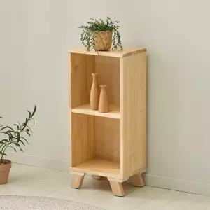 벤티드 소나무 원목 2단 2칸 책장 FIF058