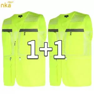 [NK아울렛]엔케이아울렛 [1+1]A-고급형광반사띠조끼 신호수 안전 야간 작업 공사 현장 교통 망사