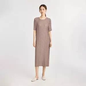 [플리츠미](의정부점)숏 슬리브 플리츠 원피스_EPOPS324004