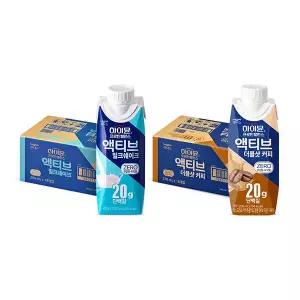 후디스 하이뮨 프로틴 액티브 밀크, 250ml, 18개, 1개 + 커피, 250ml, 18개, 1개