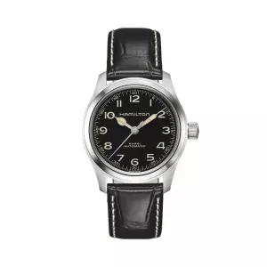 해밀턴 H70405730 카키필드 머피 남성 가죽 오토매틱 38mm