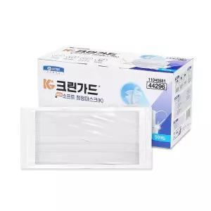 [보리보리/유한킴벌리]크린가드 뉴소프트 청정마스크 개별포장 1카톤 일회용/덴탈/