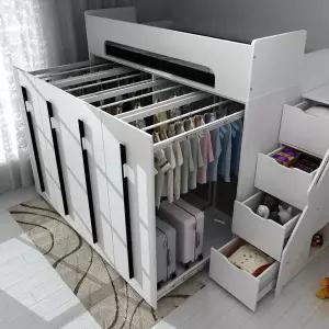 [스스디]네오 슬라이딩 옷장 수납 벙커침대 슈퍼싱글 원룸 기숙사 이층침대