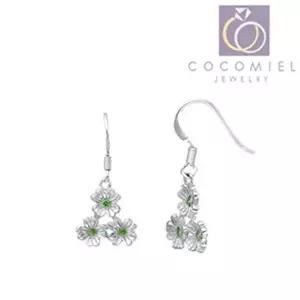 트리플 그린 스톤 S-19-E 귀걸이 실버이어링 은귀걸이-W285002
