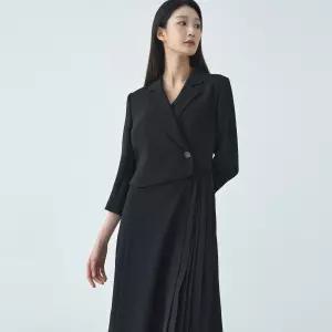 피어로즈 플리츠랩 테일러드 포멀 원피스 LFOPO391_BK