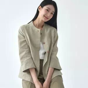 린넨인견 홑겹 라운드 자켓 LCJKO422_BE