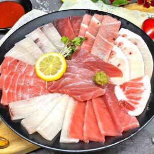 [해담] 초특대 참다랑어 참치오마카세 한판 참치회 4종 600g (3-4인분) 냉동 참치 회