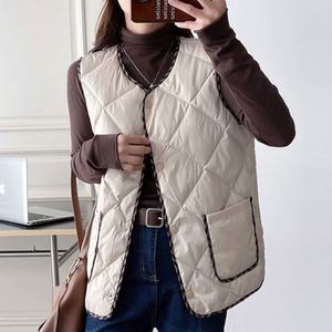 여성 얇은 패딩 조끼 사무실 퀼팅 빅사이즈 누빔조끼