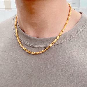 순금 24k 금 트리플 컷팅 남자 대나무 줄 체인 목걸이 37.5g(10)+18k잠금장치