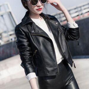 봄 가을 간절기 여성 슬림핏 라이더 가죽 자켓 점퍼