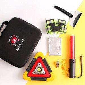 차량안전용품 5종 세트 차량용 안전삼각대 경광봉 2차사고 예방 방지