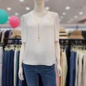 [조이너스]여성 정장 24신상 노카라 쉬폰 반팔 이너 블라우스 브랜드JEU4WRB200_US