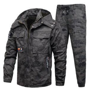 방한복 세트 겨울 후드집업 방수 남성 작업복 내피 아우터  상하의