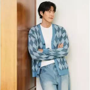 [롯데백화점]파렌 베이지,블루 멀티 컬러 아가일패턴 가디건FKUCA8331_2