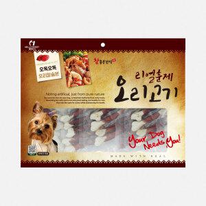리얼훈제 대용량강아지간식 애견 반려견 육포 사사미 오리칼슘본 300g