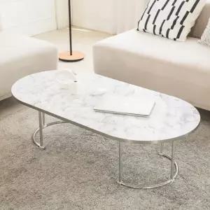 다이닝 타원형 소파테이블 크롬다리)