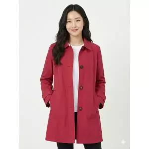 [하프클럽/크로커다일레이디]캐쥬얼한 트렌치코트 레드 CLCSCT103