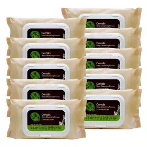 과일나라 세안이야기 곡물 딥클렌징티슈 100매 x10개