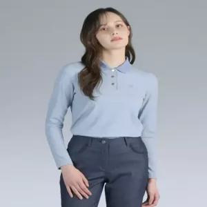 [닥스 골프 여성] [25SS] DNTS5A112B2 선물BEST 블루 골조직 체크 카라 티셔츠