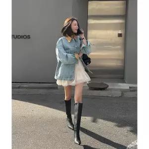 [다바걸][D&B made] 데빙배색하프데님자켓