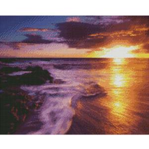 대형보석십자수 40x50 일출 원형비즈 보석십자수 캔버스형