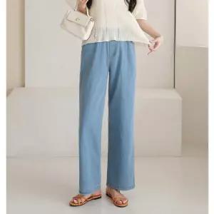 썸제이 와이드 밴딩 데님 청바지 M-XL / 얇은 봄여름 청바지 편안한 빅사이즈 제작 / 신축성