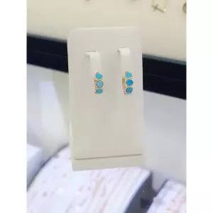14k 금 터키석 원석 원터치 귀걸이 GWH2016E