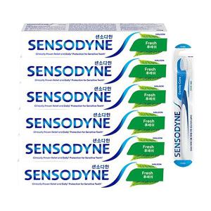 센소다인 시린이케어 치약 후레쉬민트 100g, 6개+젠틀 칫솔 1입, 1개