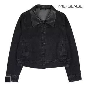 [미센스] 가죽카라 배색 데님 자켓_MB49DJM201Z