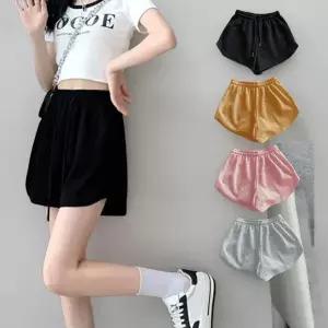 [하프클럽/]여자 와플 짧은 하프팬츠 무지컬러 고무줄 팬츠
