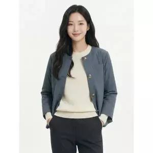 [하프클럽/크로커다일레이디]다크블루 실루엣 라운드 자켓 CLCMJK112