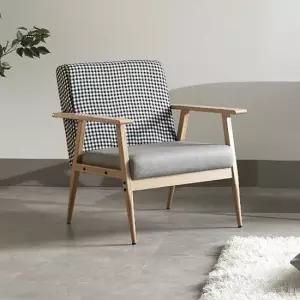 네오 알토 1인 체크 패브릭 소파 우드 프레임 NES1550