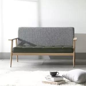 네오 알토 2인 체크 패브릭 소파 우드 프레임 NES1551