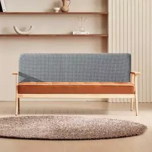 네오 알토 3인 체크 패브릭 소파 우드 프레임 NES1552