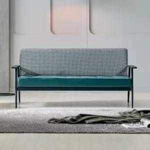 네오 알토 3인 체크 패브릭 소파 스틸 프레임 NES1555