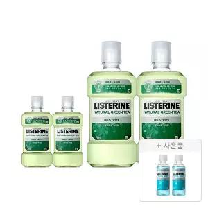 리스테린 그린티 마일드 750ml, 2개+250ml, 2개+증정(쿨민트 마일드 100ml, 2개)