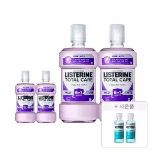 리스테린액 토탈케어 마일드 750ml, 2개+250ml, 2개+증정(쿨민트 마일드 100ml, 2개)