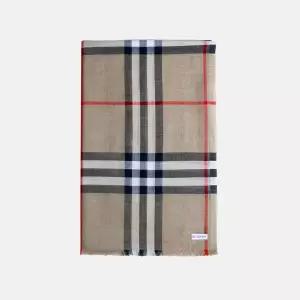 (버버리) 자이언트 체크 울 실크 스카프(8078779)