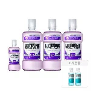 리스테린액 토탈케어 마일드 750ml, 3개+250ml, 1개+ 증정(쿨민트 마일드 100ml, 2개)