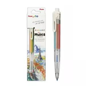 펜텔 노크식 색연필 아트멀티8 2.0mm 8색 멀티홀더