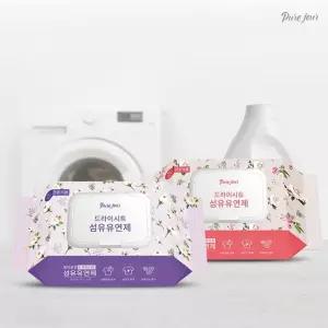 정전기방지,섬유유연 건조기시트 퍼퓸 퓨어주르 섬유유연제시트 30매x3팩 3달치 바닐라코튼/화이트머스크