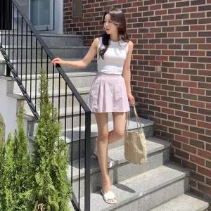 여성 레이온스판 민소매 슬림핏 무지티