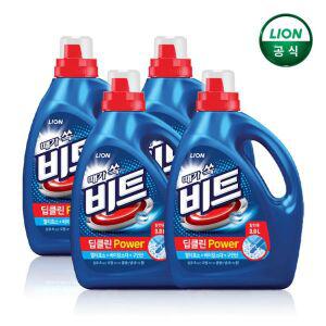 비트 딥클린 파워세탁 액체 세탁세제 드럼용 3L 본품x4개 /딥클린 파워 세척력
