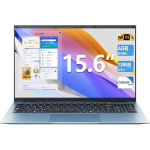SGIN 노트북, 4GB RAM, 128GB SSD, 15.6인치 Celeron N4000 프로세서 Win 11 Home, BT4.2, Mini HDMI, Webc